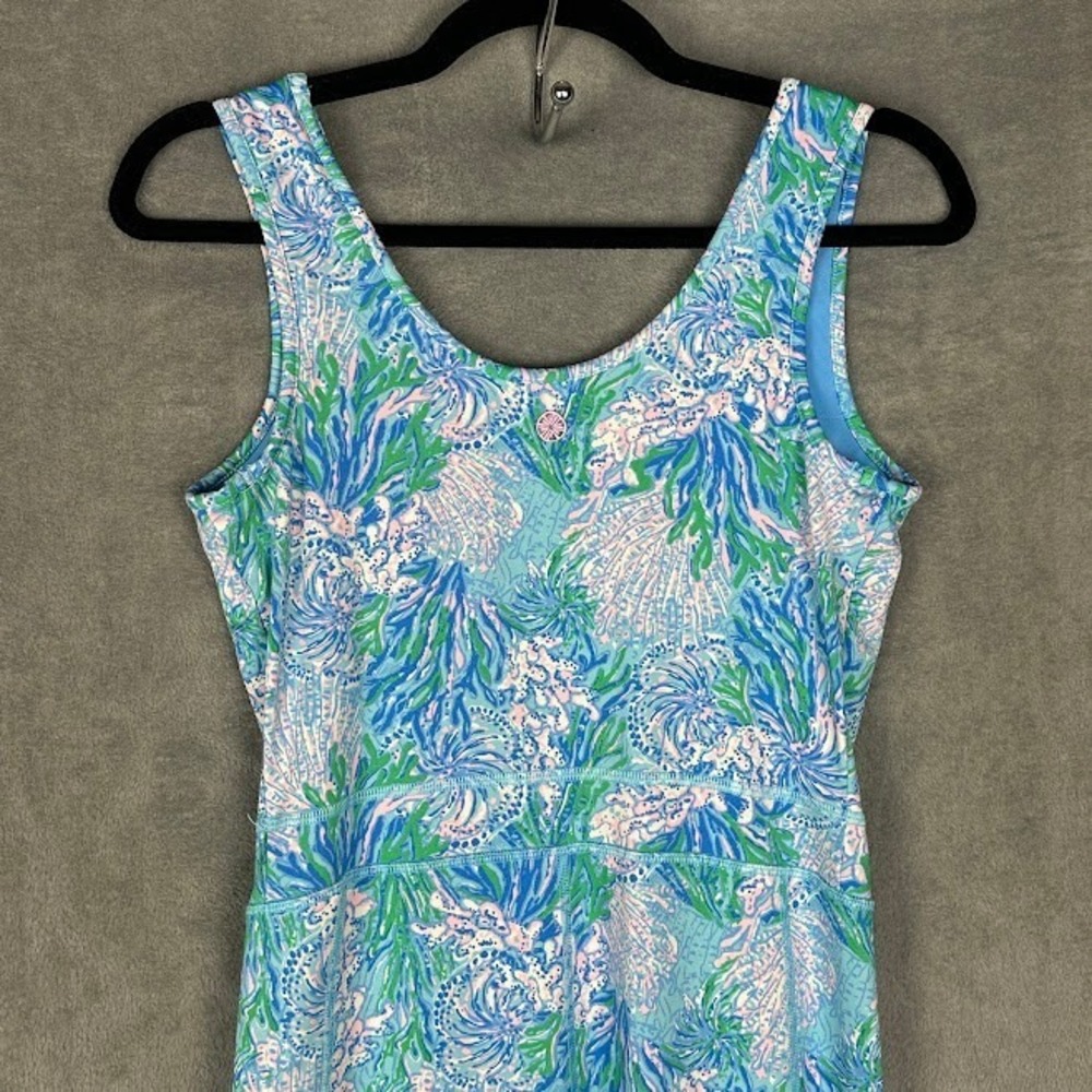 Lilly Pulitzer Luxletic  Carpe Vita Jumpsuit Womens Small Blue Floral Tropical - Picture 6 of 14
